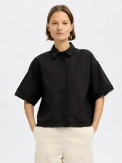 SLFNovi SS Crochet Detail Shirt