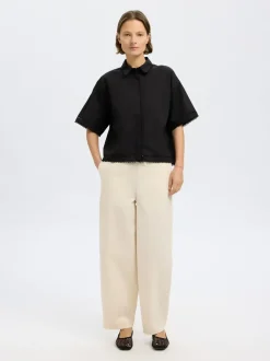 SLFNovi SS Crochet Detail Shirt