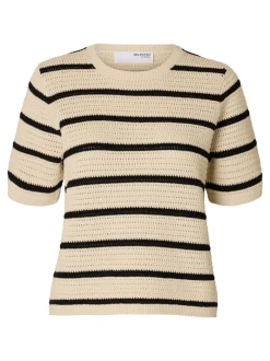 SLFVinna SS Structure Knit O-Neck NOOS