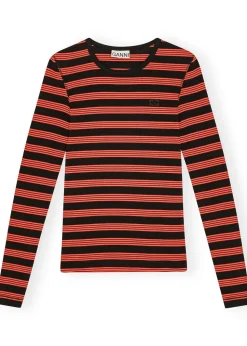 Striped Soft Cotton Rib Long Sleeve T-Shirt