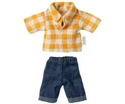 Yellow Checked Shirt And Pants - Dad Mouse